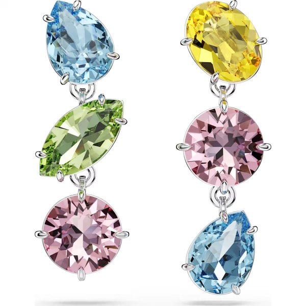 Gema drop earrings, Mixed cuts, Multicolored