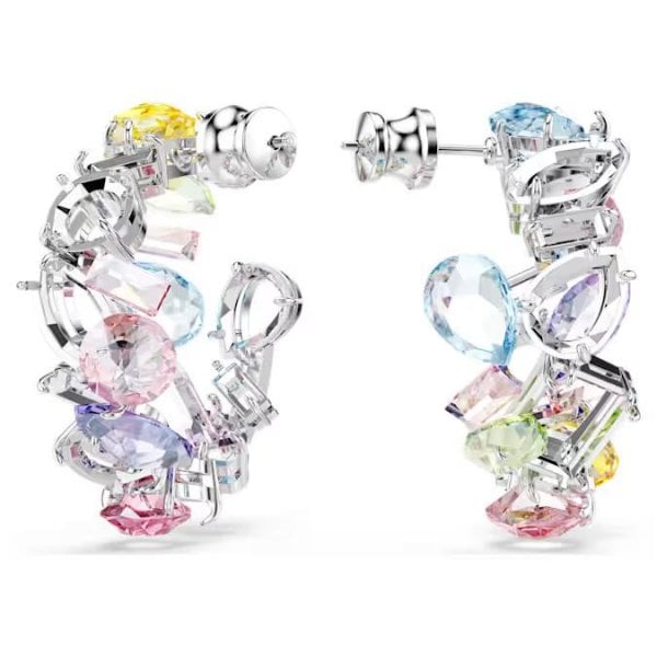 Gema hoop earrings, Mixed cuts, Small