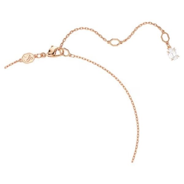 Hyperbola pendant, Mixed cuts, White, Rose gold
