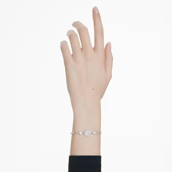 Idyllia bracelet, Mixed cuts, Snowflake, White, M