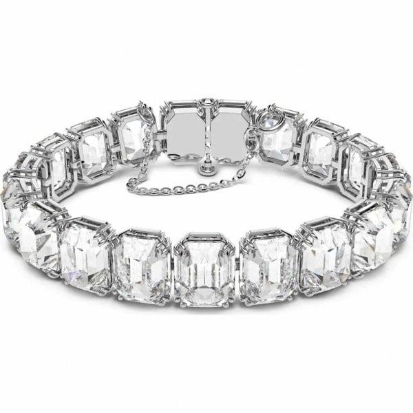 Millenia bracelet, Octagon cut crystals, White,