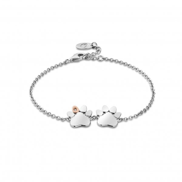 Paw Prints on My Heart Double Paw Bracelet