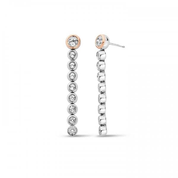 CELEBRATION SILVER DROP-HOOP EARRINGS
