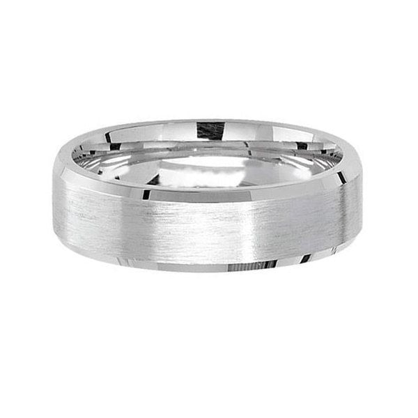 SILVER 6MM SATIN WEDDING BAND - SIZE L