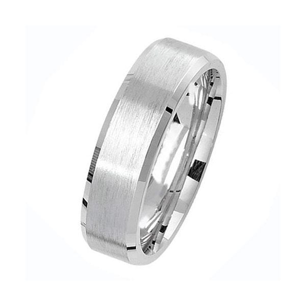 SILVER 6MM SATIN WEDDING BAND - SIZE L