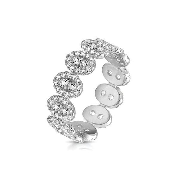 SILVER HALO STYLE OVAL CZ FULL ET CZ RING - SIZE O