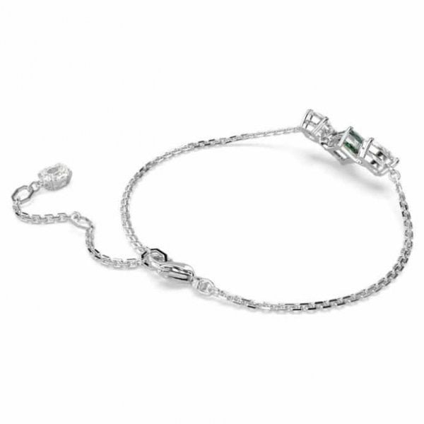 Mesmera bracelet, Mixed cuts, Green, Rhodium