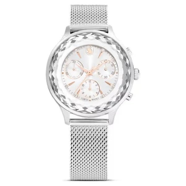 Nova Chrono watch, Swiss, Metal bracelet, Silver
