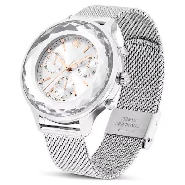 Nova Chrono watch, Swiss, Metal bracelet, Silver