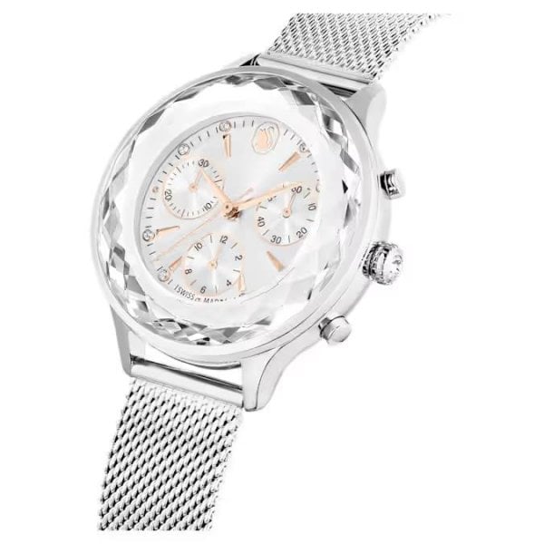 Nova Chrono watch, Swiss, Metal bracelet, Silver