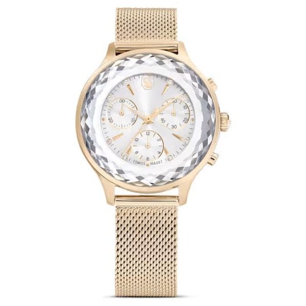 Nova Chrono watch, Swiss, Metal bracelet, Gold ton