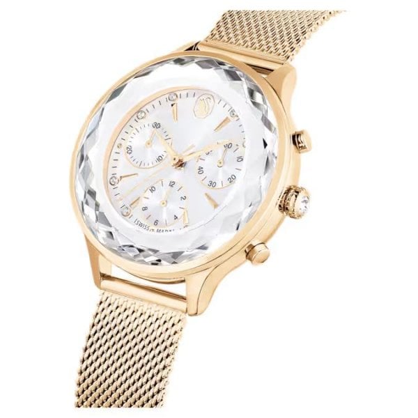 Nova Chrono watch, Swiss, Metal bracelet, Gold ton