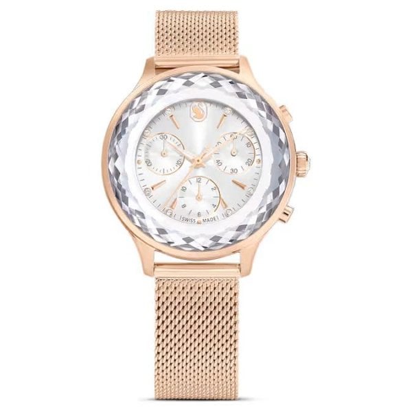Nova Chrono watch, Swiss, Metal bracelet, Rose Gol