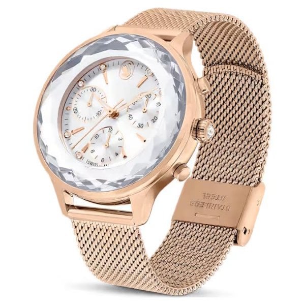Nova Chrono watch, Swiss, Metal bracelet, Rose Gol