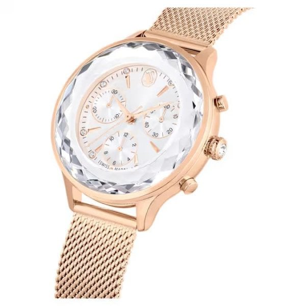 Nova Chrono watch, Swiss, Metal bracelet, Rose Gol