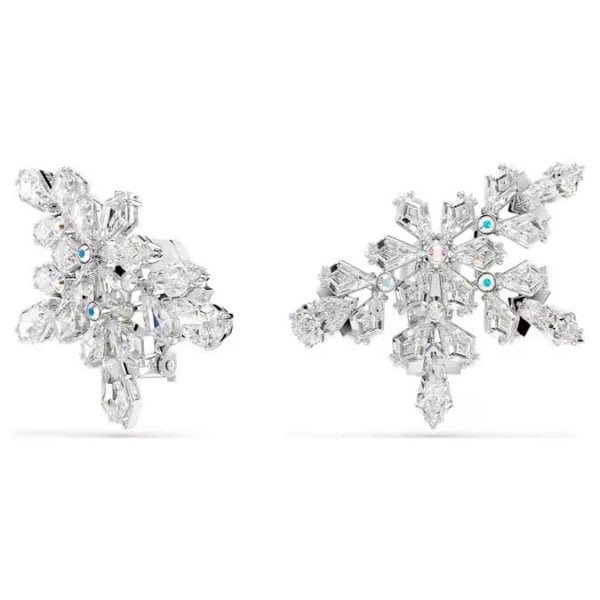 Idyllia clip earrings, Mixed cuts, Half snowflake