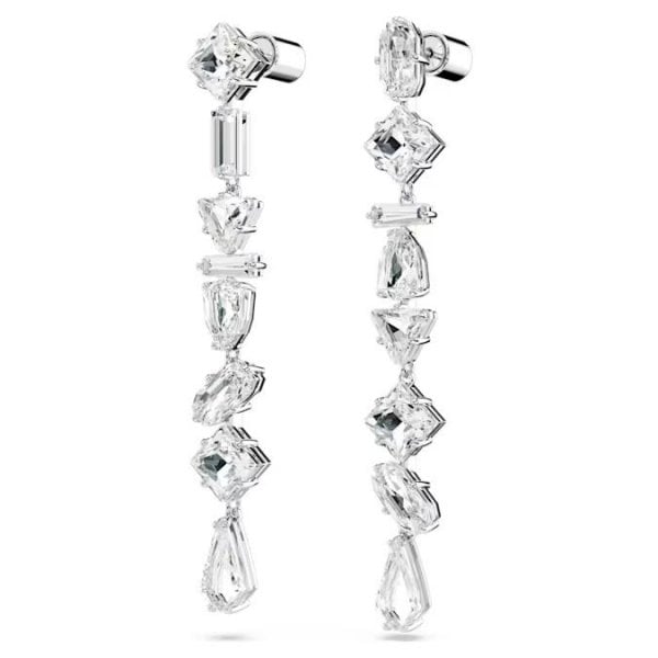 Mesmera drop earrings, Mixed cuts, Long, White