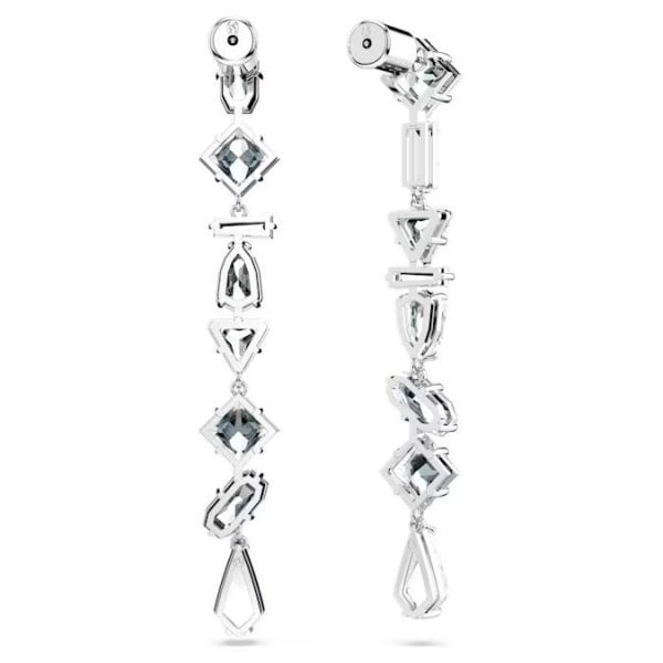 Mesmera drop earrings, Mixed cuts, Long, White