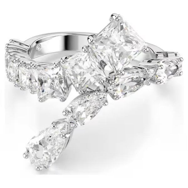 Matrix ring, Mixed cuts, White, Rhodium, S55