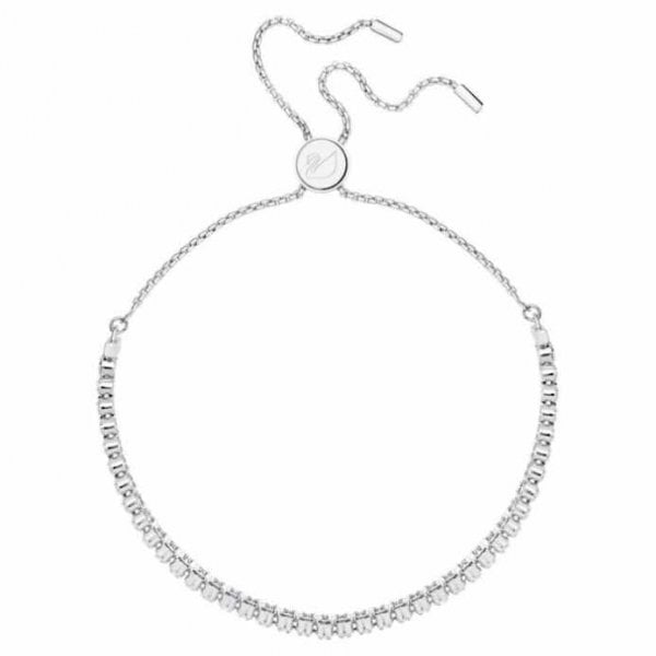 Subtle Bracelet, White, Rhodium plated