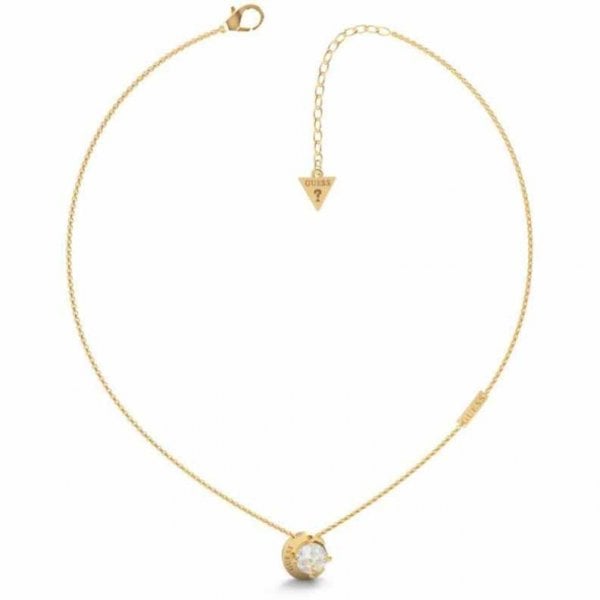 Moon Phases Gold-Tone Crystal Necklace