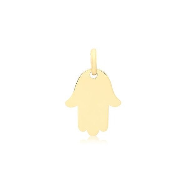 9CT YELLOW GOLD PLAIN HAMSA PENDANT
