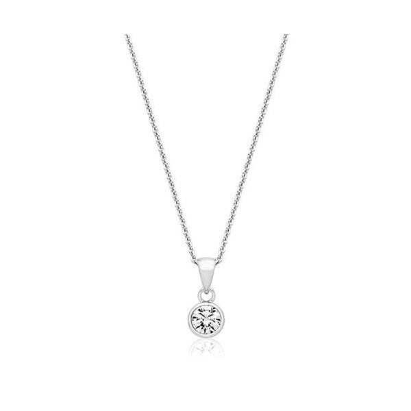 SILVER APRIL BIRTH STONE (DIAMOND) PENDANT