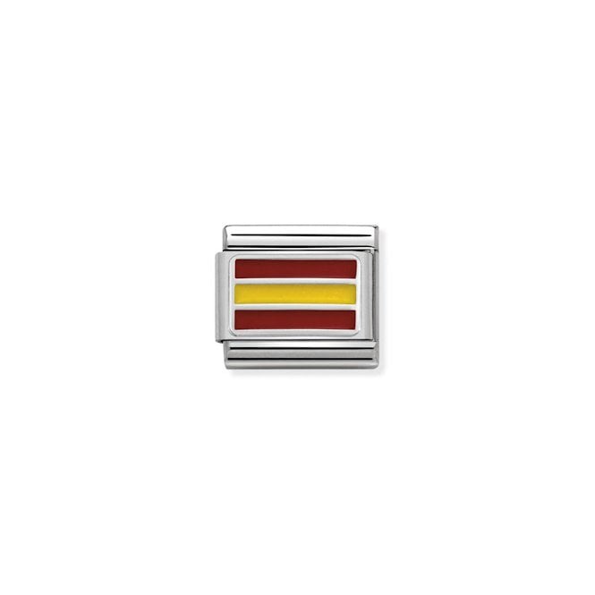 Silver Spain Flag Charm