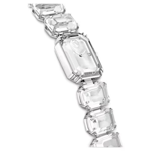 Watch, Octagon cut bracelet, White, Stainless Stee