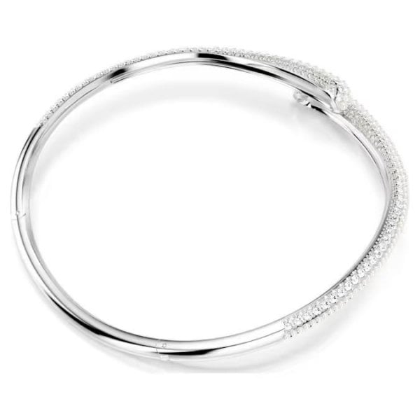 Sublima necklace, Crystal pearl, Round cut, White,