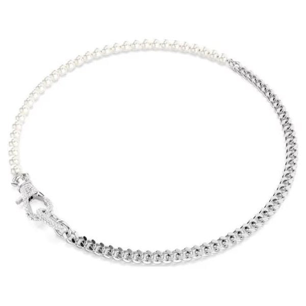 Dextera necklace, Pavé, Crystal pearl, White