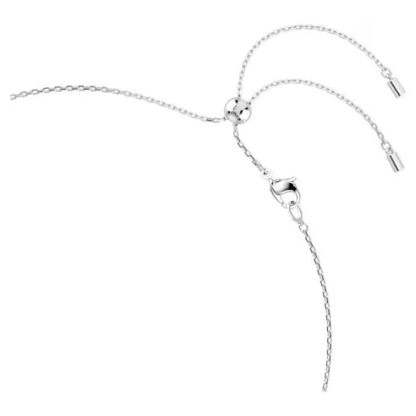 Constella necklace, Crystal pearl, Round, Rhodium