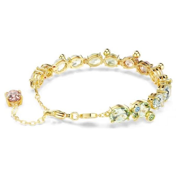 Gema Tennis bracelet, Mixed cuts, Multi, Gold