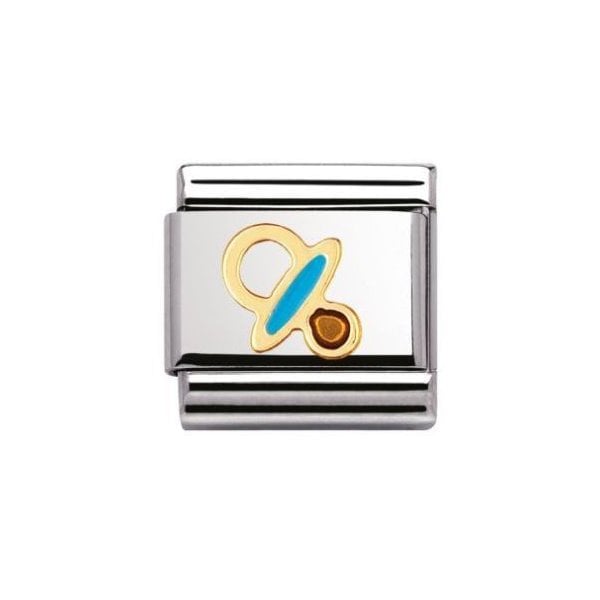 Gold Blue Pacifier Charm