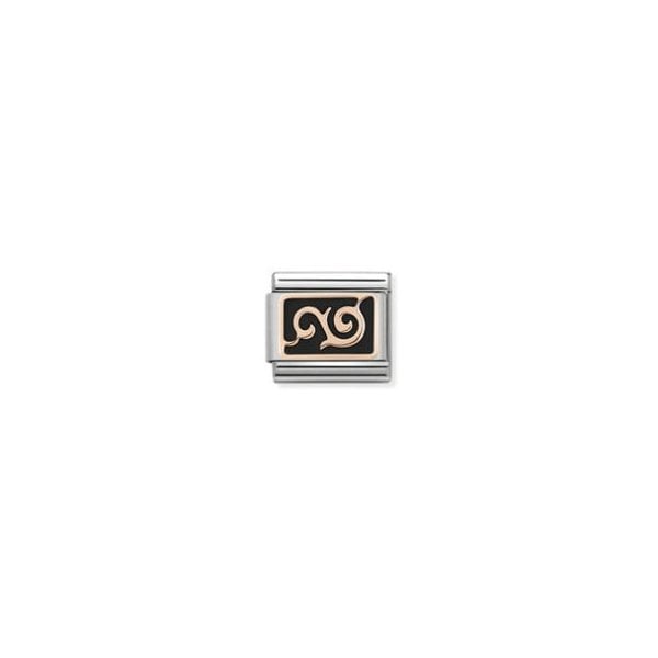 Rose Gold Black Swirl Charm