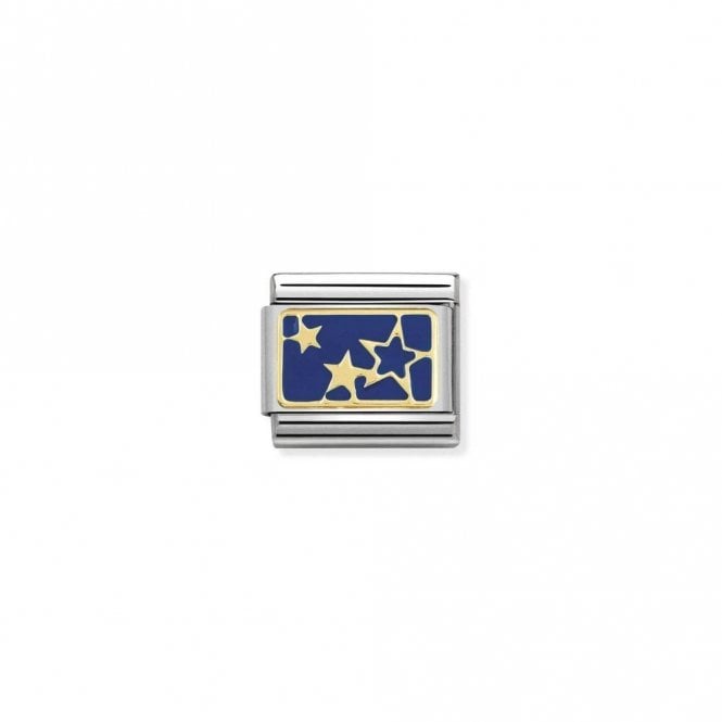 Yellow gold blue star plate