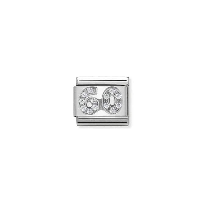 Sterling Silver CZ 60 Charm