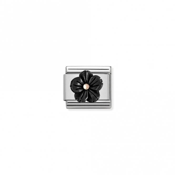 Rose gold black flower