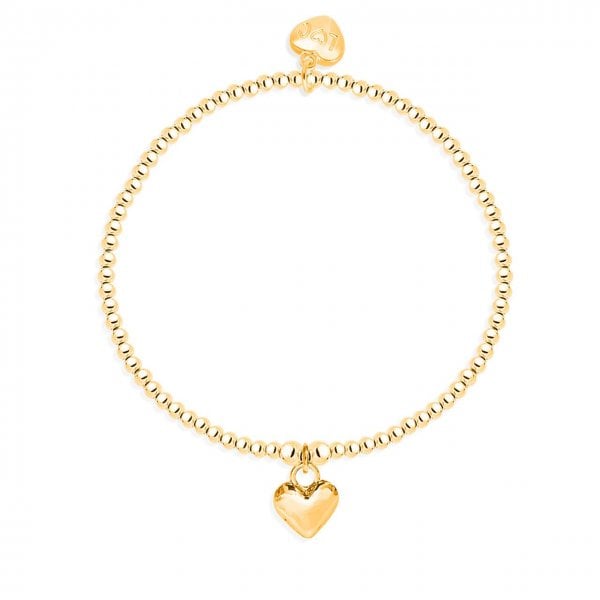 Polished puffed heart bracelet in gold