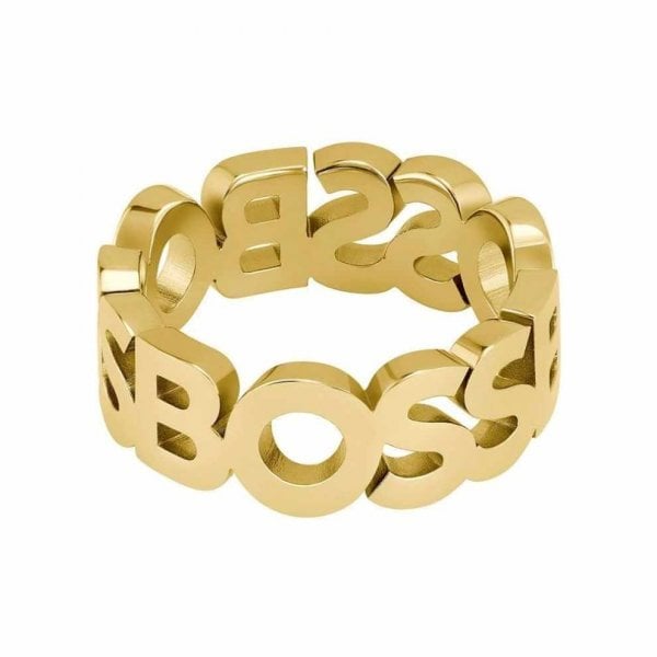 Gents Kassy Gold Plated Stainless Steel Ring Large