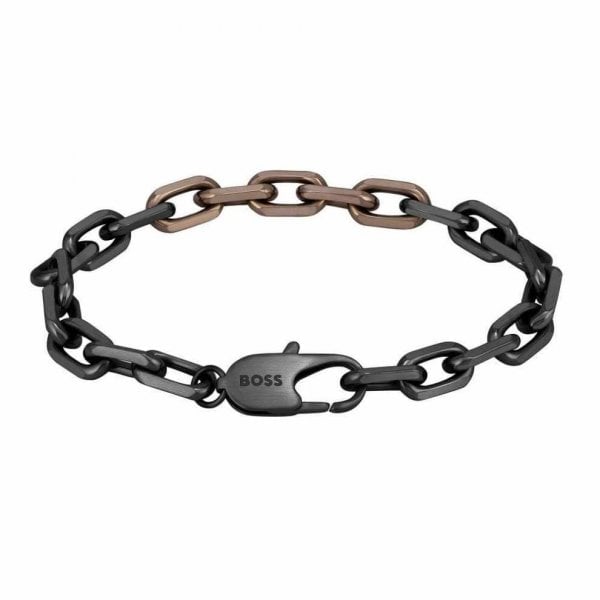 Gents Rose And Black Ion Plated Bracelet