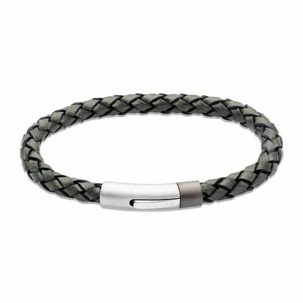 Gents Black Leather Bracelet 21cm