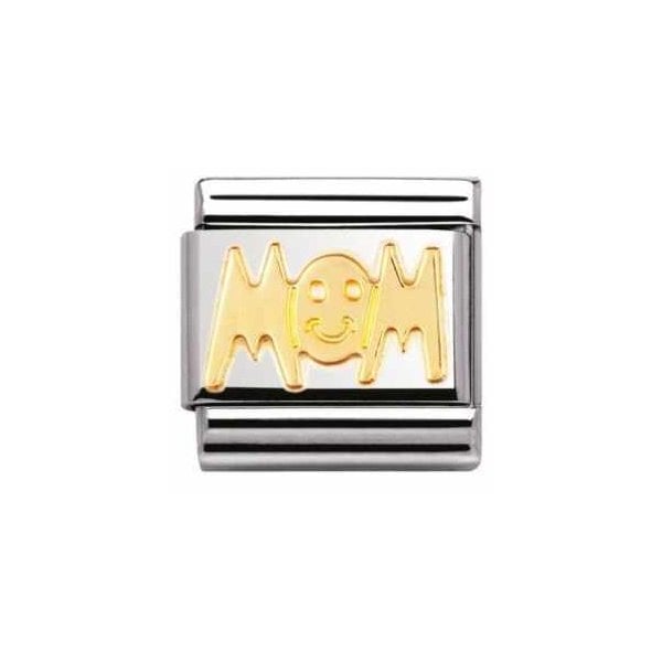 Gold MOM Writing Charm