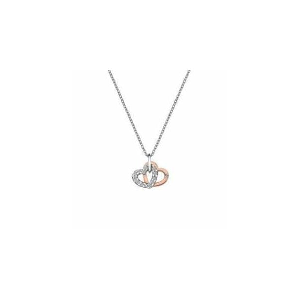 Double Heart Pendant RGP - Wh