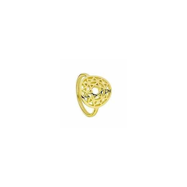 Yellow Gold Plated Heart Chakra Ring - SIZE MEDIUM