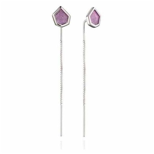 Purple Quartz Long Earrings