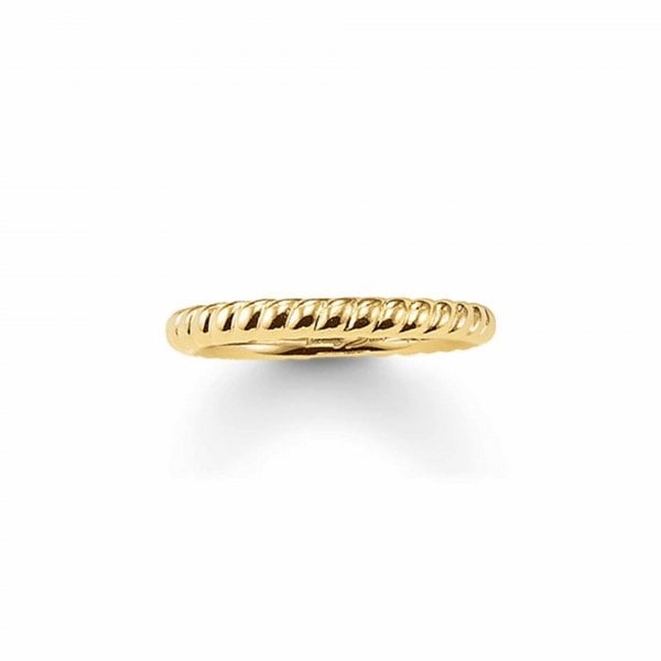 18k Yellow Gold Plated/Sterling Silver Ring - UK Size O (Size 54)