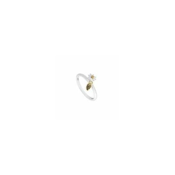 Daisy & Feather Ring - size small