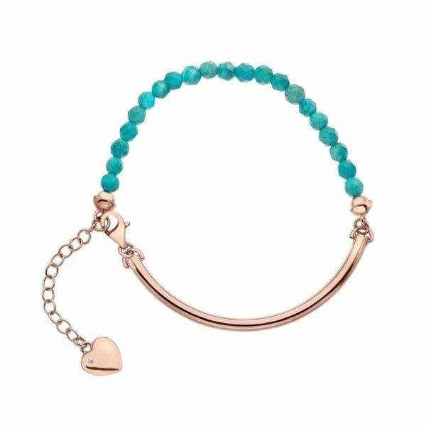 Festival Rose Gold Plated Bracelet - Turquoise
