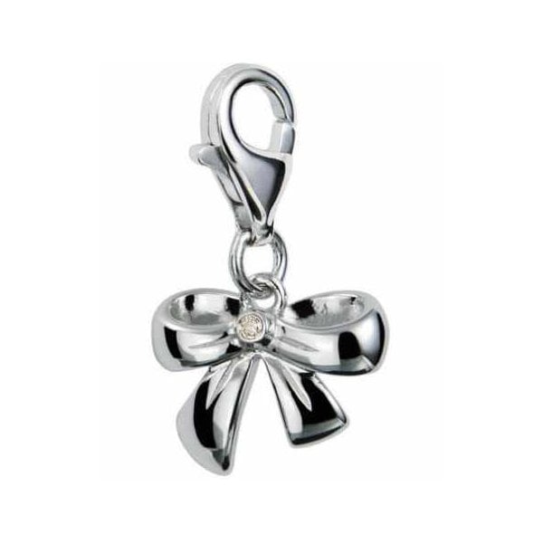 Romantic Ribbon Silver Charm